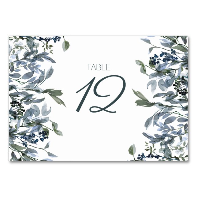 Numéro de table de mariage floral vert argenté sag (Devant)