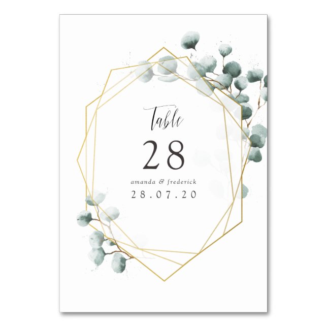 Numéro de table de mariage géométrique Eucalyptus (Par défaut)