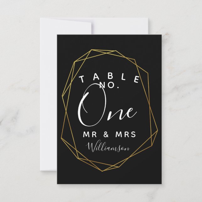 numéro de table de mariage géométrique partie/mari (Devant)