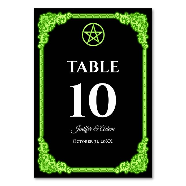 Numéro de table de mariage gothique avec lueur ver (Par défaut)
