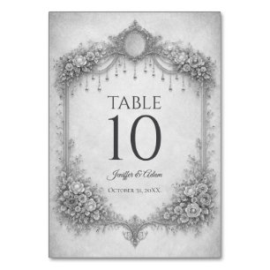 Numéro de table de mariage gothique élégant