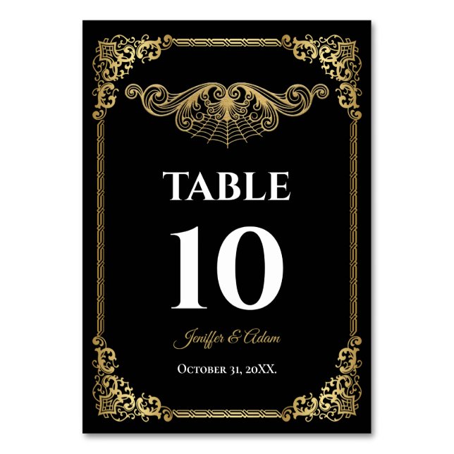Numéro de table de mariage gothique élégant en or (Par défaut)