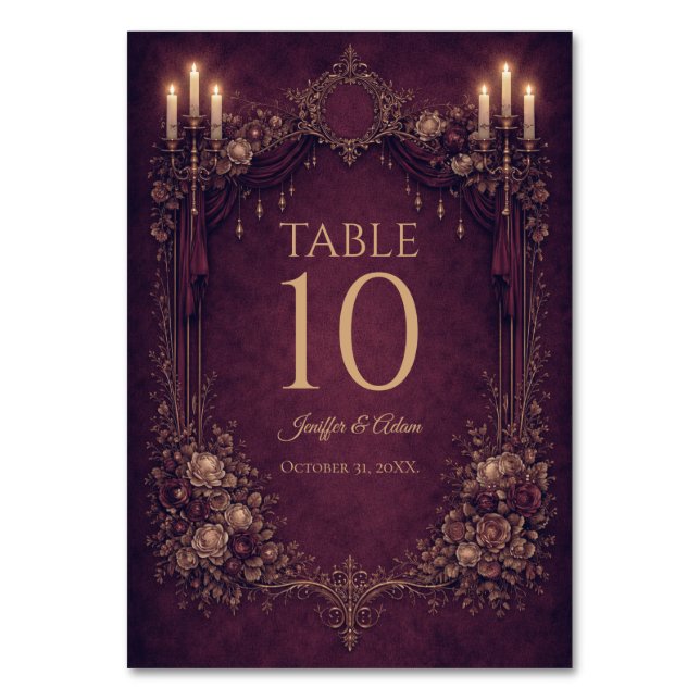 Numéro de table de mariage gothique élégant Hallow (Par défaut)