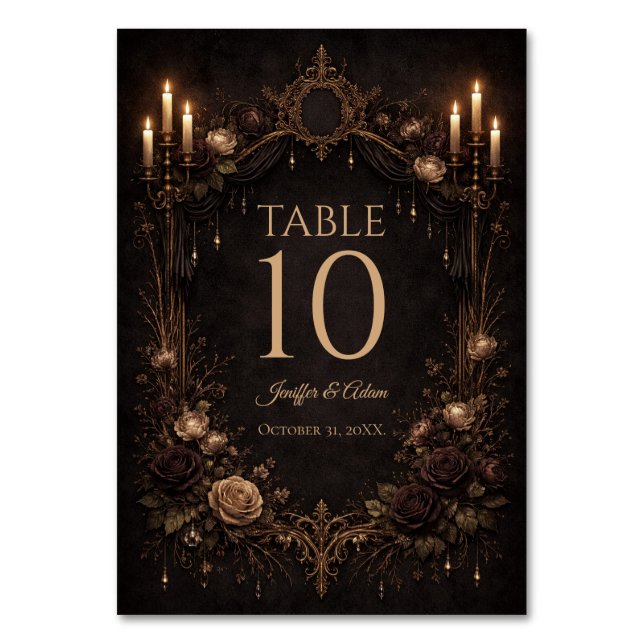 Numéro de table de mariage Halloween gothique élég (Par défaut)