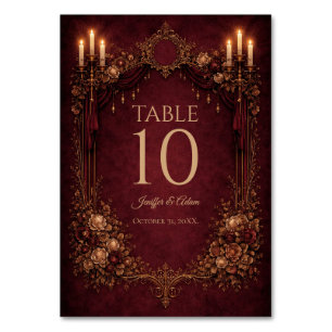 Numéro de table de mariage Halloween gothique élég