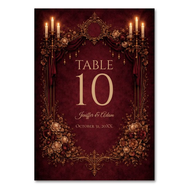 Numéro de table de mariage Halloween gothique élég (Par défaut)
