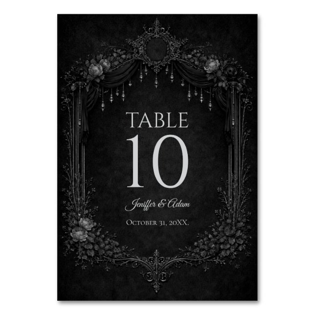Numéro de table de mariage Halloween gothique élég (Par défaut)