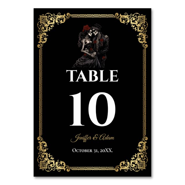 Numéro de table de mariage Halloween gothique fonc (Par défaut)