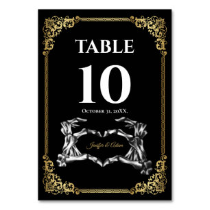 Numéro de table de mariage Halloween gothique fonc