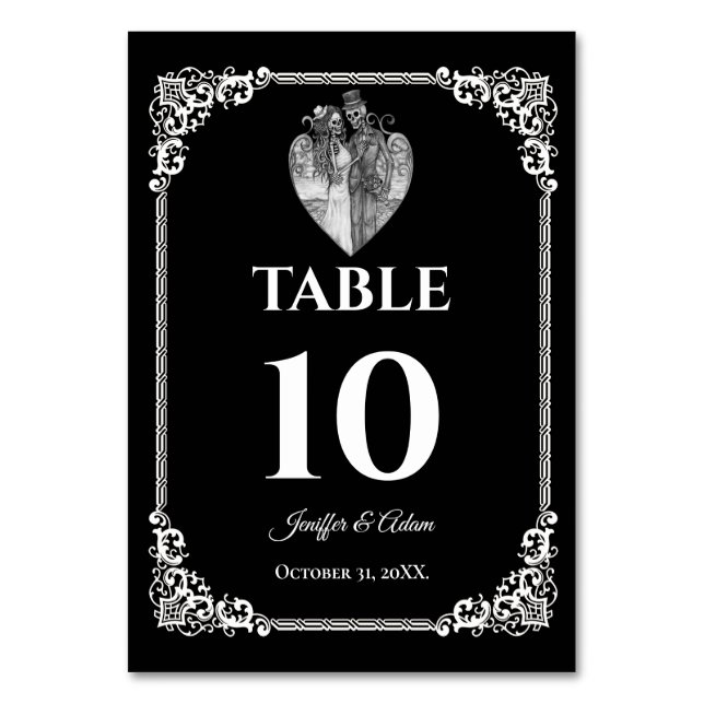 Numéro de table de mariage Halloween gothique somb (Par défaut)
