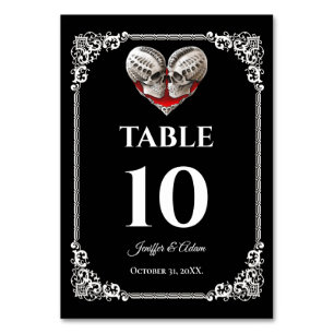 Numéro de table de mariage Halloween gothique somb