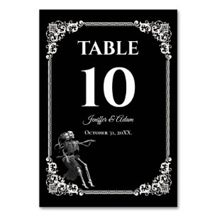 Numéro de table de mariage Halloween gothique somb
