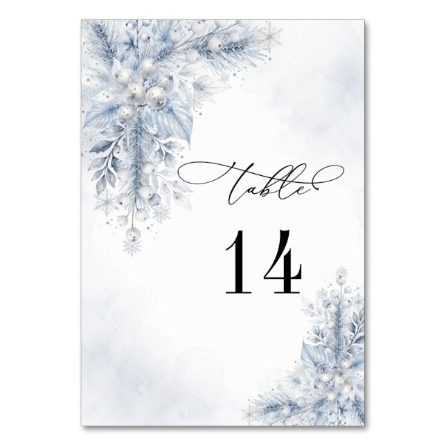 Numéro de table de mariage hivernal aux baies blan (Par défaut)