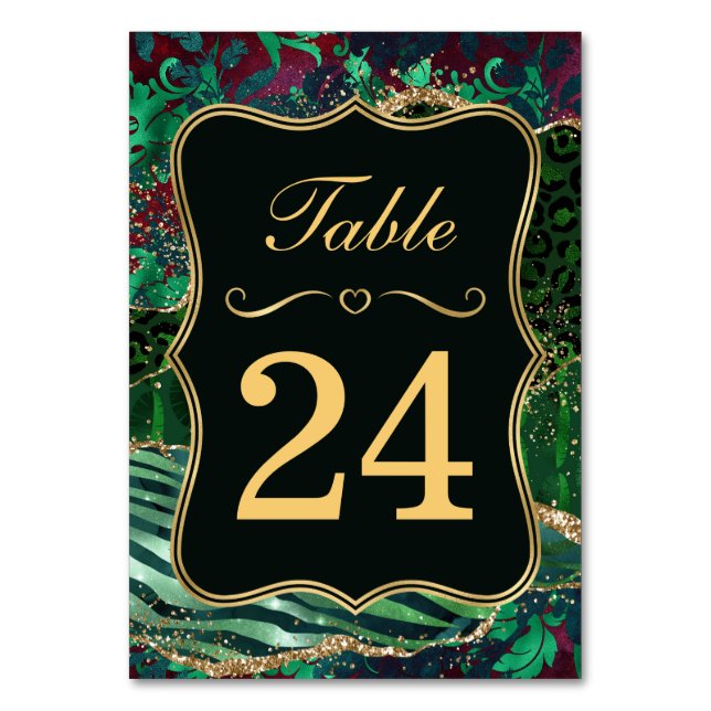 Numéro de table de mariage Jungle Safari Green Gli (Par défaut)