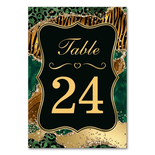 Numéro de table de mariage Jungle Safari Green Gli (Par défaut)