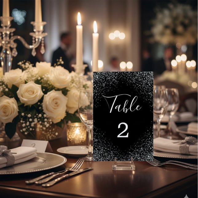 Numéro de table de mariage Luxe Paillettes et Étin (Créateur téléchargé)