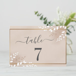 Numéro de Table de Mariage Magnolia Élégant Neutre