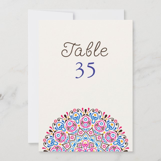 Numéro de table de mariage Mandala Art Déco Classi (Devant)