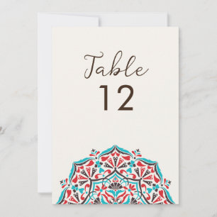 Numéro de table de mariage mandala Floral Delight