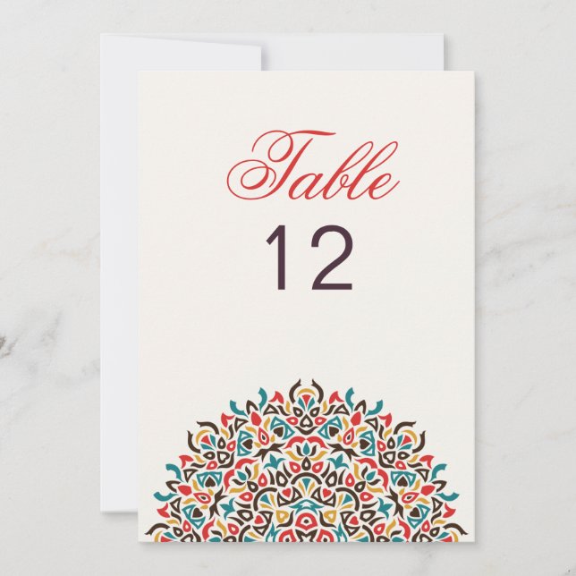 Numéro de Table de Mariage Mandala Géométrique en  (Devant)