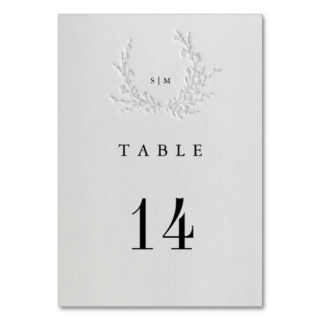 Numéro de table de mariage minimal en coton avec d (Par défaut)