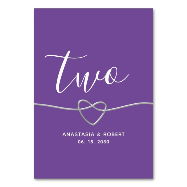 Numéro de table de mariage minimal violet (Par défaut)