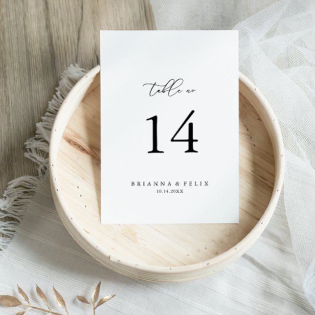 Numéro de table de Mariage minimaliste chic classi (Créateur téléchargé)