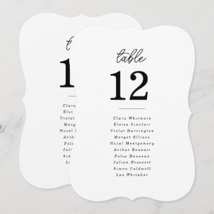 Numéro de table de mariage minimaliste découpé en