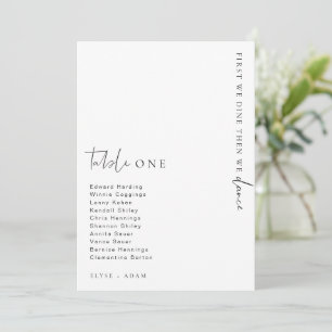 Numéro de table de mariage minimaliste moderne Est