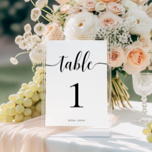 Numéro de table de mariage minimaliste moderne Ley