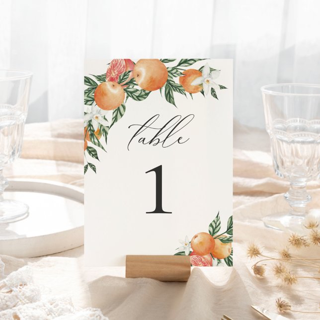 Numéro de table de mariage mode botanique orange c (Créateur téléchargé)