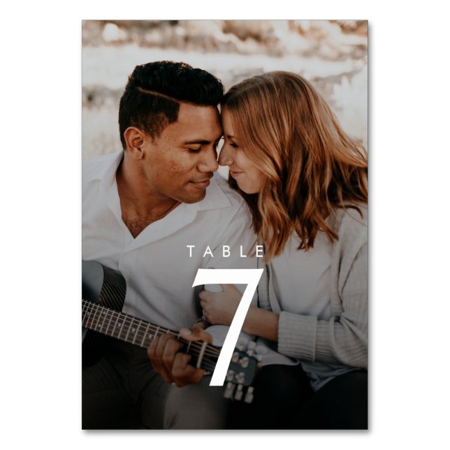 Numéro de table de Mariage moderne à 2 photos (Par défaut)