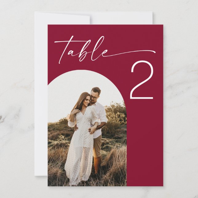 Numéro de table de mariage moderne avec arche en B (Devant)