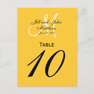 Numéro de table de Mariage Monogramme personnalisé