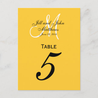 Numéro de table de Mariage Monogramme personnalisé