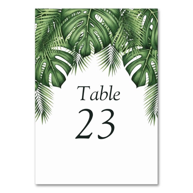Numéro de table de mariage Monstera à verdure trop (Par défaut)