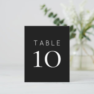 Numéro de table de Mariage noir blanc simple