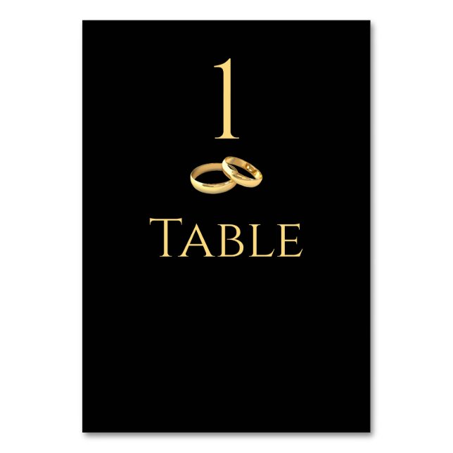 Numéro de table de mariage - Noir et or - (Par défaut)