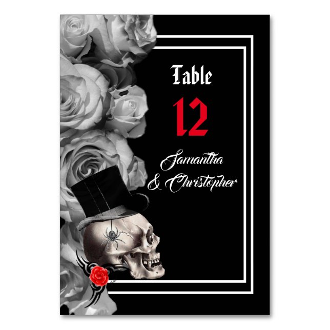Numéro de table de mariage noir gothique, motard o (Par défaut)