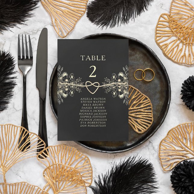 Numéro de table de mariage noir - Plan de table (Créateur téléchargé)