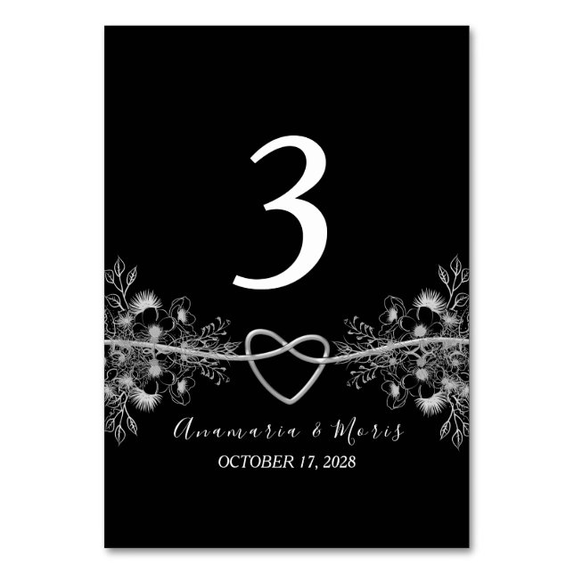 Numéro de table de Mariage noir vintage (Par défaut)