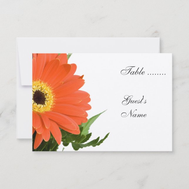 Numéro de table de mariage Orange Gerber (Devant)