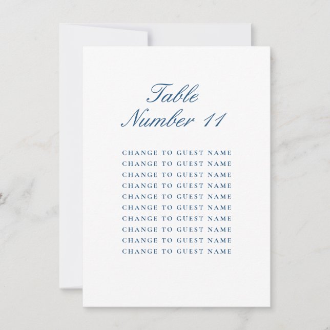 Numéro de table de mariage personnalisé Assise ble (Devant)