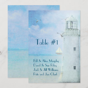 Numéro de table de mariage-phare