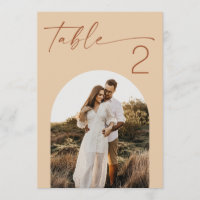 Numéro de table de mariage photo sable pêche chaud