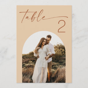 Numéro de table de mariage photo sable pêche chaud