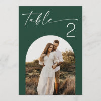 Numéro de table de mariage photo Vert foncé de la 