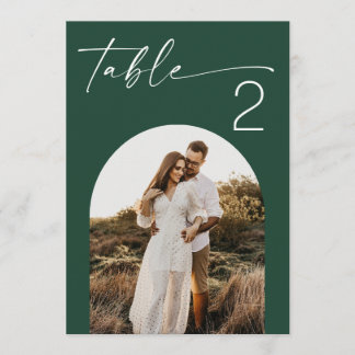 Numéro de table de mariage photo Vert foncé de la