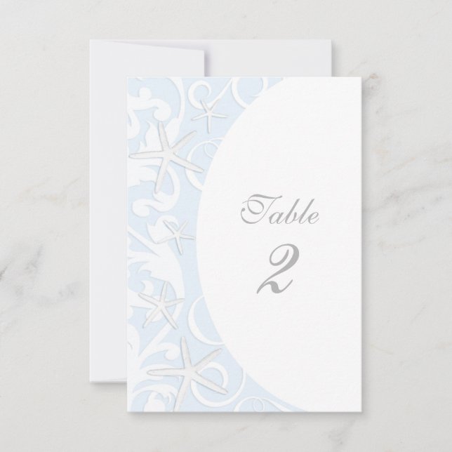 Numéro de table de mariage plage bleue étoile de m (Devant)