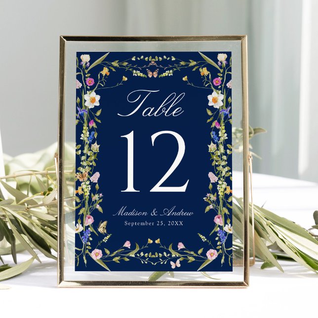 Numéro de table de mariage Prairie de fleurs sauva (Créateur téléchargé)